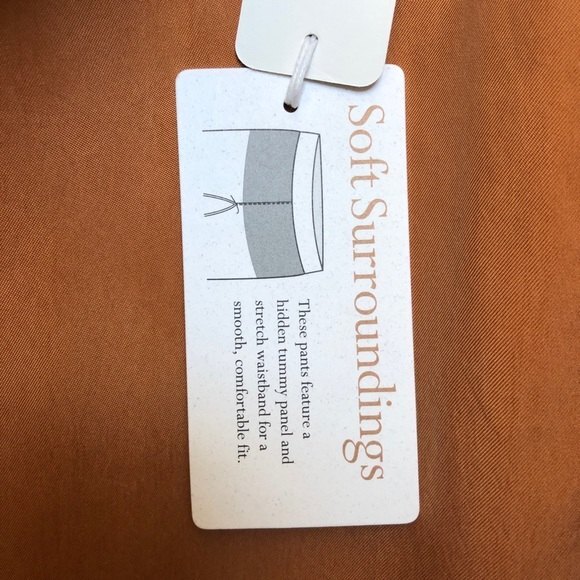 Soft Surroundings Pants Womens Medium Orange Copper Via Serravale High Waist NWT - Picture 8 of 12